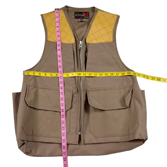 Vtg 50s 10-X Sport Clothing Hunting Shooting Vest Zipper Front Sz 40 Tan EUC! - Picture 6 of 7